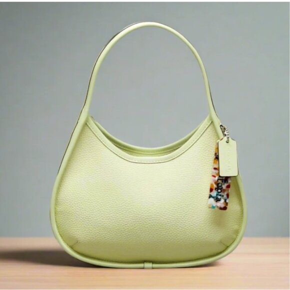 Coach Ergo Bag Coachtopia Pale Lime Pebbled Leather Shoulder Bag 90s CK112 - Picture 1 of 9